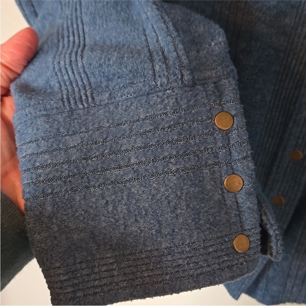 Pilcro Brushed Buttondown Petrol Cardigan Sweater, Size Large - Picture 8 of 8